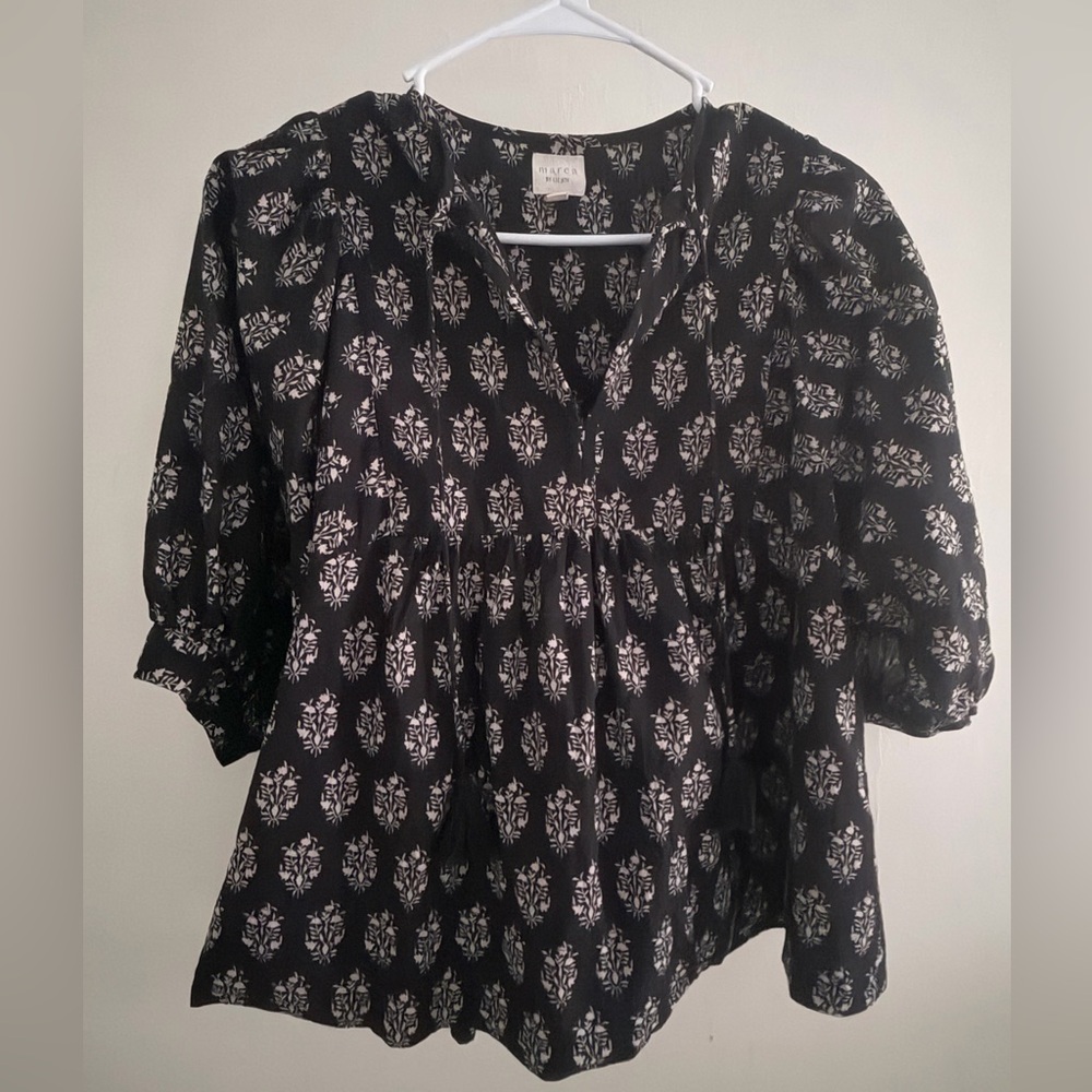 Marea block print blouse XS